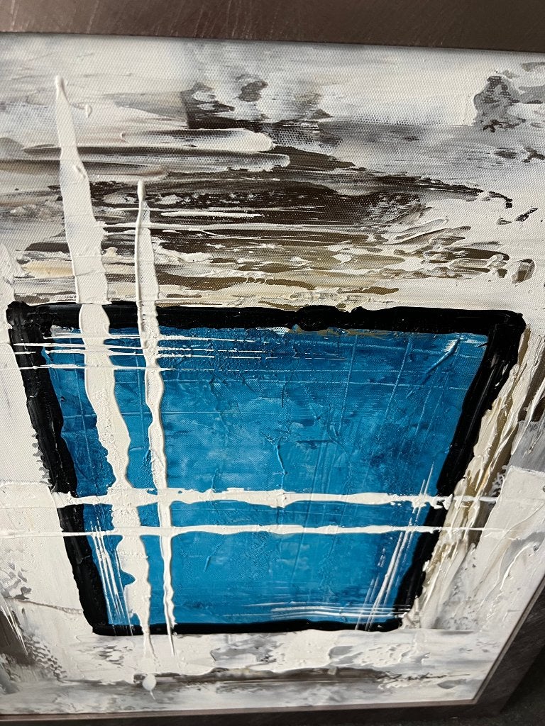 blauw schilderij 66 x 56 cm B. Williams gesigneerd, Antiek en Kunst, Ophalen