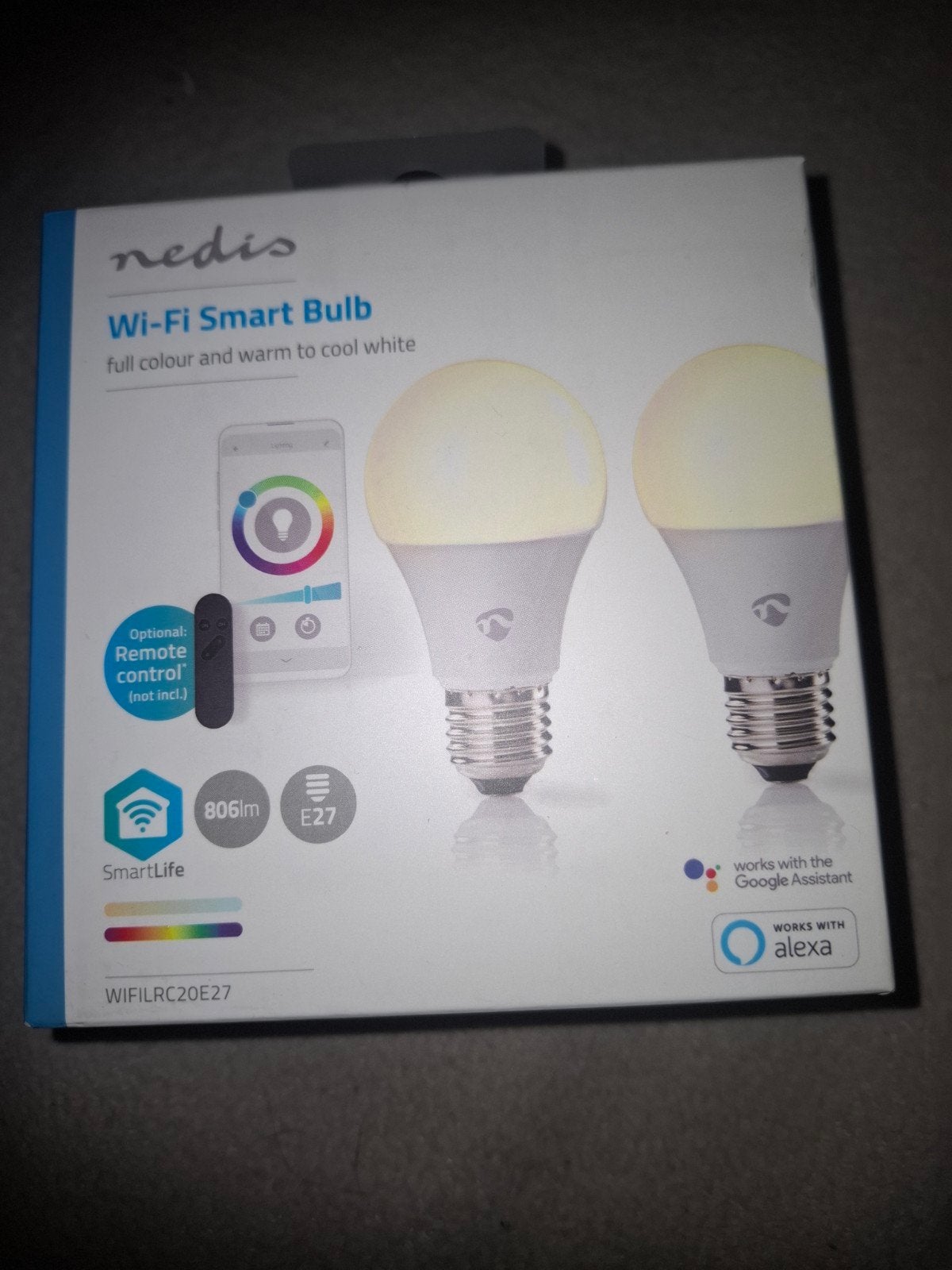 Nedis Wi-Fi Smart Bulb E27 - Full Colour & Wit 4 lampen, Ophalen of Verzenden, Nieuw, Modern, Smart Home