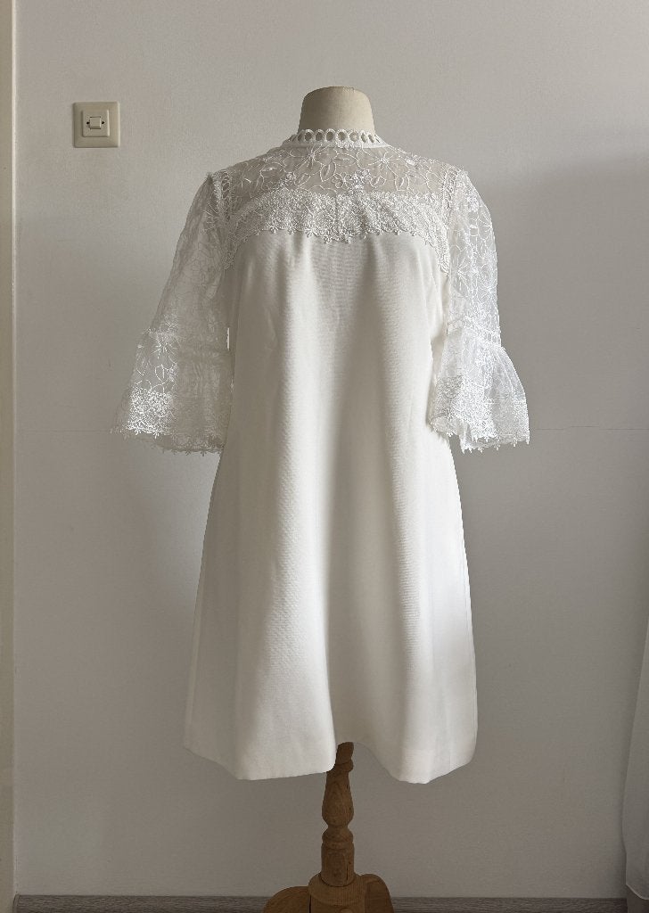 Ted Baker "Raechal" Witte Kant Jurk | Maat 4 (XL/42), Maat 38/40 (M), Wit, Ophalen of Verzenden, Zo goed als nieuw