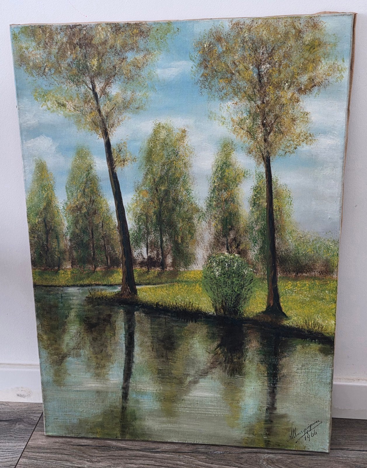 Olieverfschilderij landschap, Antiek en Kunst, Ophalen of Verzenden