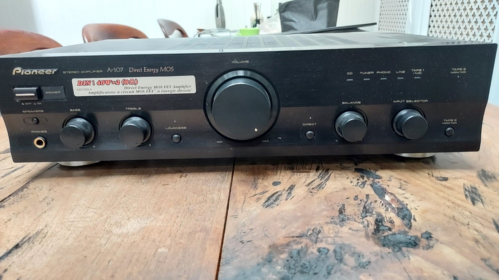 Pioneer A-107 Stereo Versterker - Direct Energy MOS, Ophalen of Verzenden