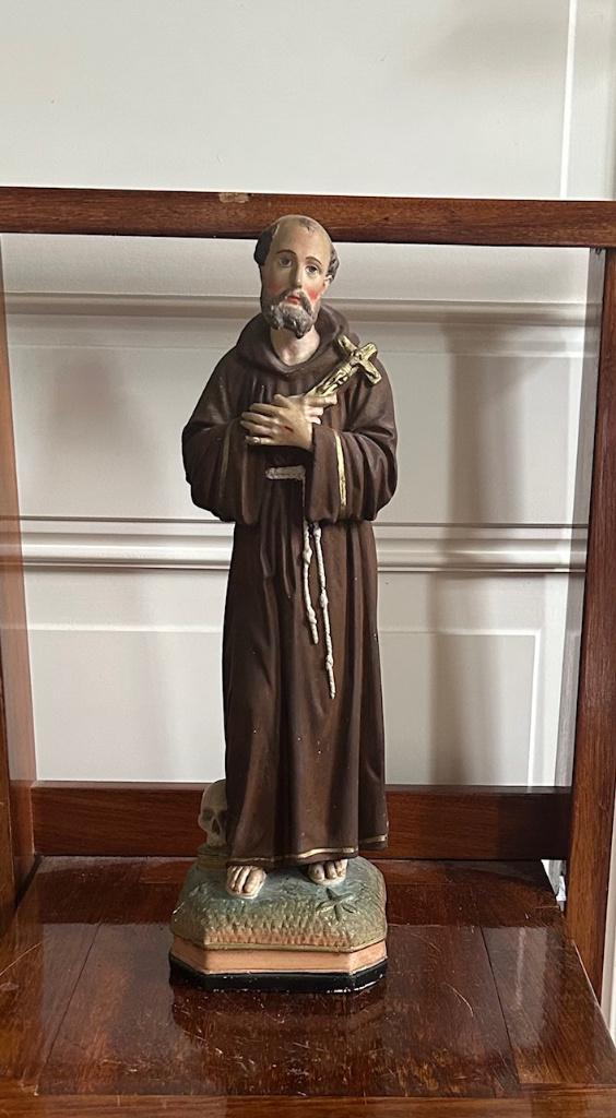 Heel mooi beeld heilige Franciscus, gips 41 cm, Antiek en Kunst, Antiek | Religie, Ophalen of Verzenden