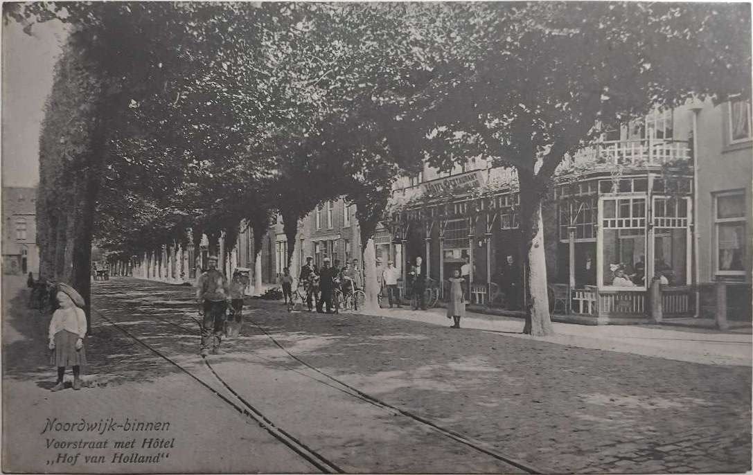 Noordwijk-binnen 1911 (Z.H.) - Voorstraat met tramrails, Verzamelen, Ophalen of Verzenden, Voor 1920, Gelopen, Zuid-Holland