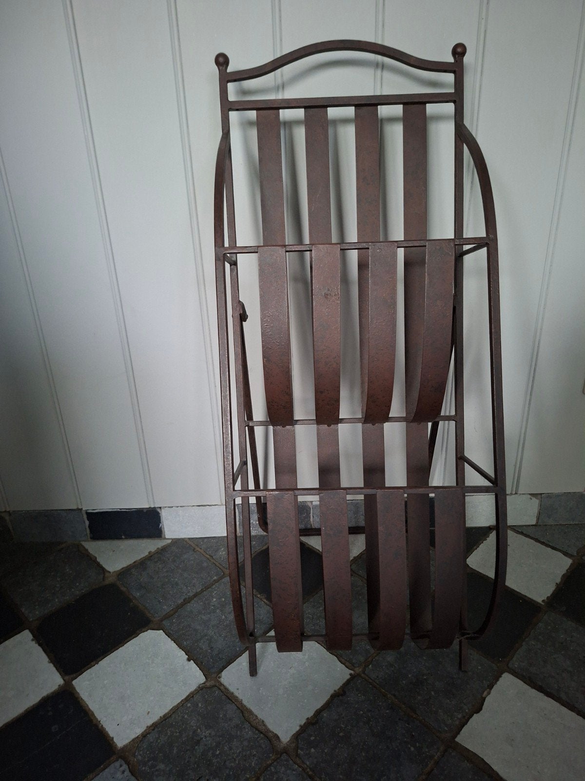Vintage metalen lectuurbak - roestbruin, Ophalen, Gebruikt, Metaal, Lectuurbak