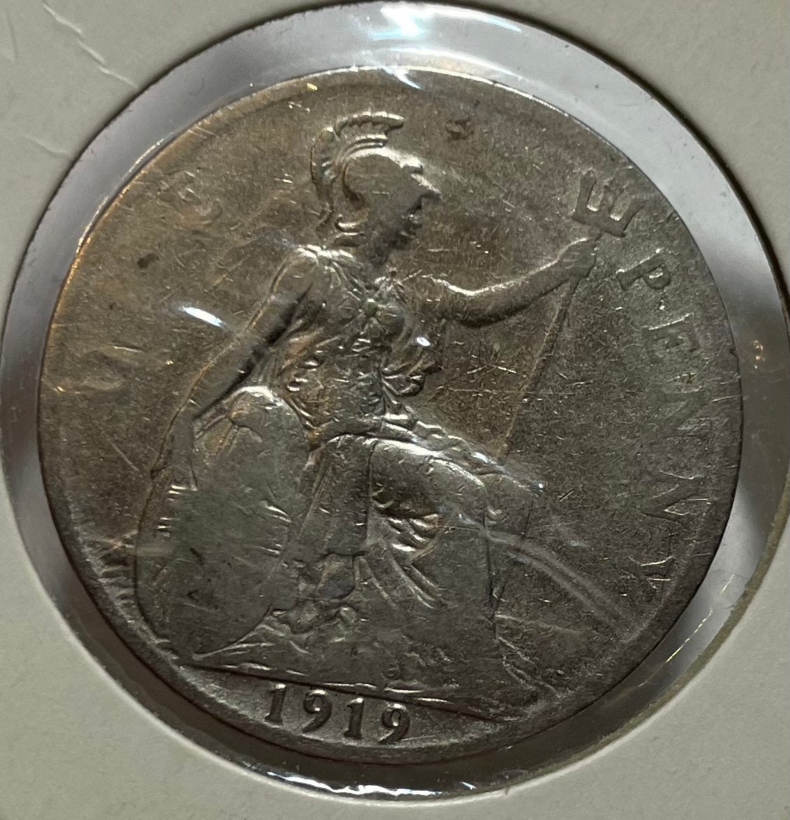 1 penny Engeland 1919, Postzegels en Munten, Ophalen of Verzenden, Overige landen