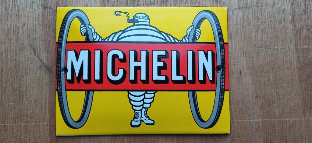 Michelin  emaille reclamebordje., Ophalen of Verzenden, Reclamebord