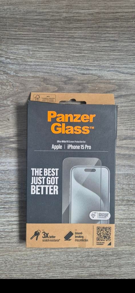 Panzerglass screenprotector Iphone 15pro, Ophalen of Verzenden, Nieuw