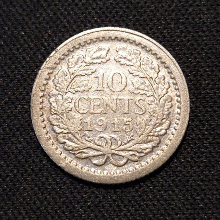 10 cent 1915, Verzenden, Zilver, 10 cent, Koningin Wilhelmina