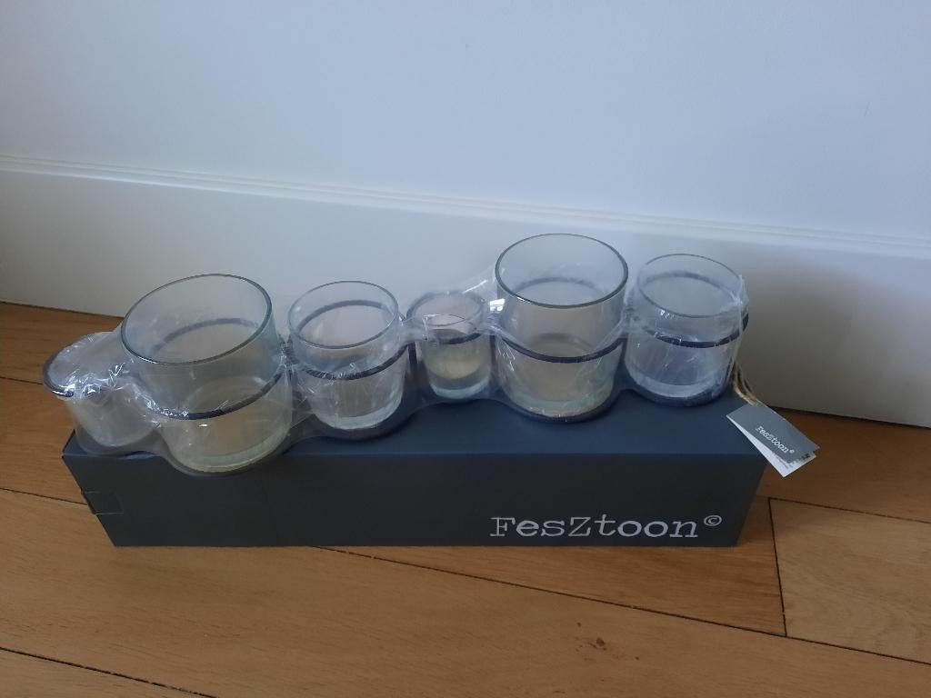 FesZtoon serveerslinger NIEUW, 6 glaasjes, 2 sets te koop, Overige typen, Nieuw, Ophalen of Verzenden, Glas