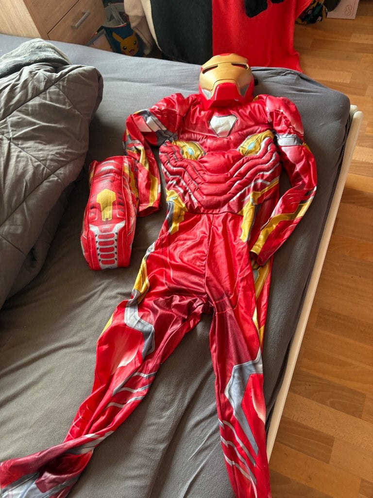 Iron man verkleed pak, Ophalen of Verzenden, Zo goed als nieuw, 134 t/m 140, Jongen of Meisje