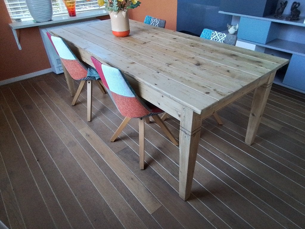 Grenen tafel, Ophalen, Gebruikt, 200 cm of meer, 50 tot 100 cm