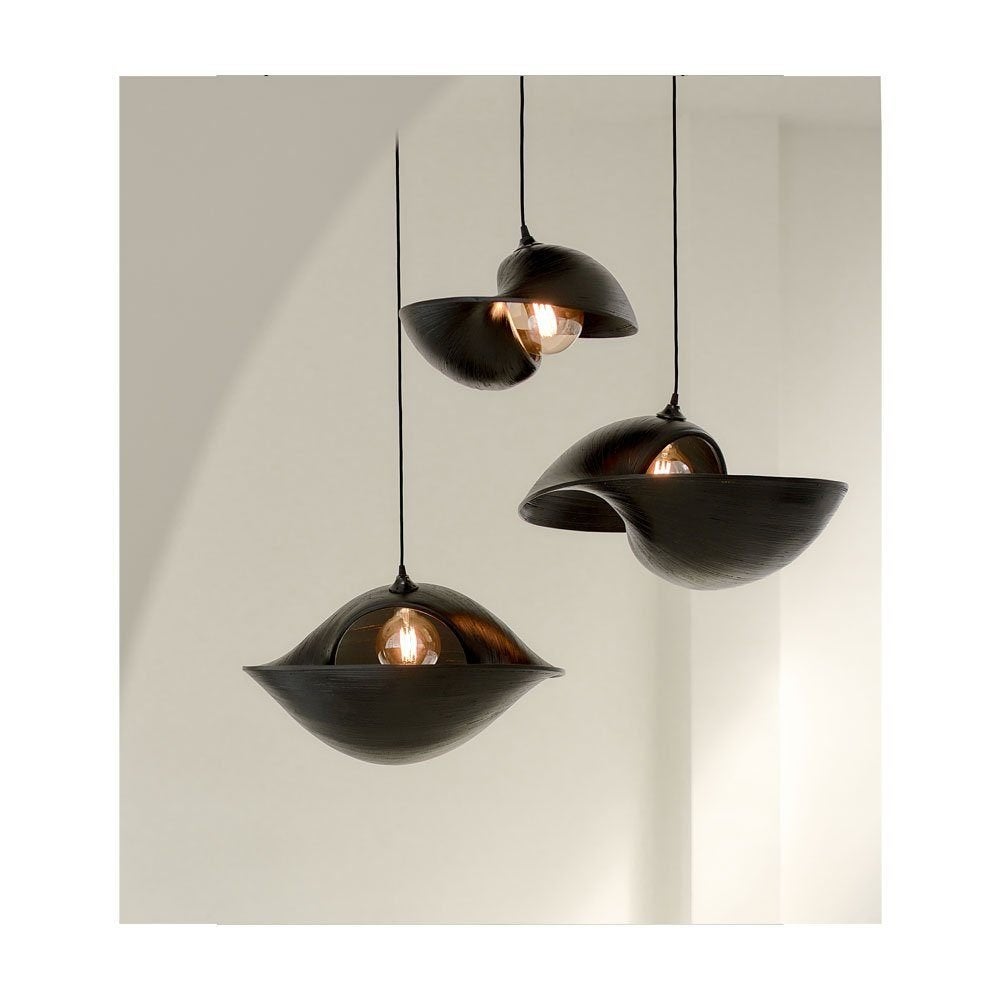 Hanglamp - Valbonne - Set van 4 - Zwart, Huis en Inrichting, Kunststof, Zo goed als nieuw, Modern, E27 (groot)