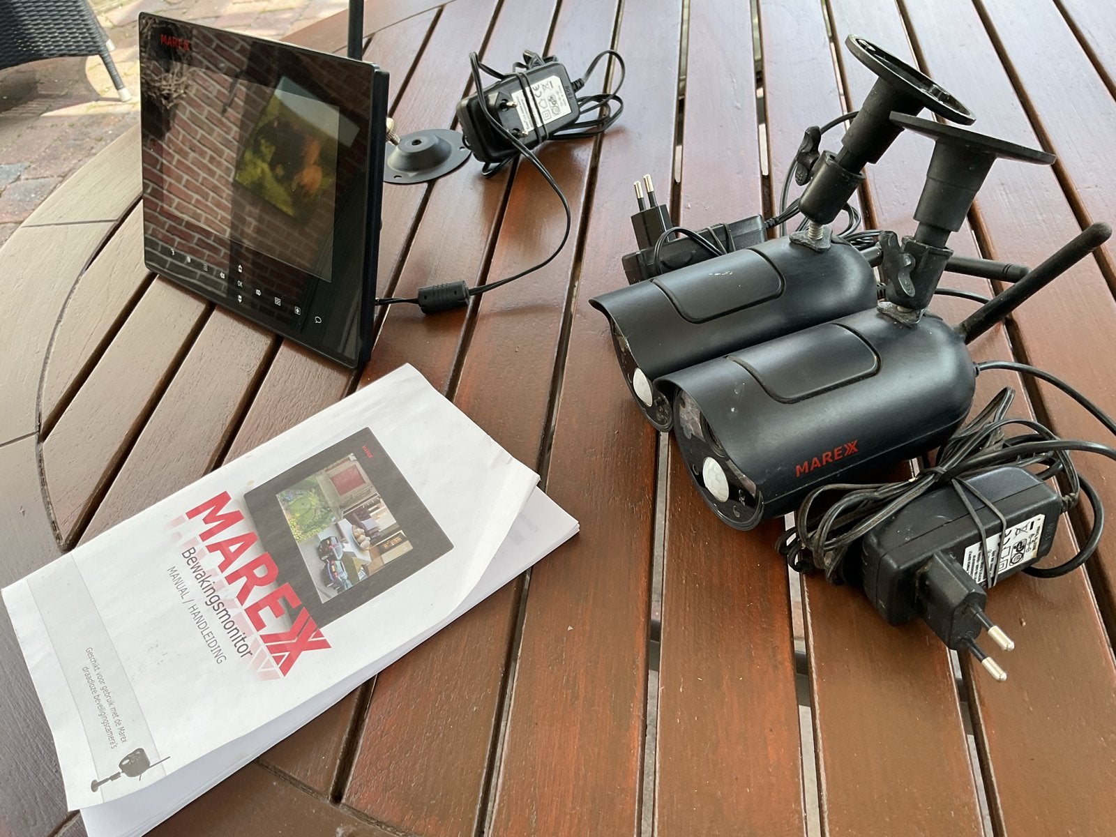 Marex Bewakingscamera Set met Monitor en Handleiding, Ophalen, Gebruikt, Buitencamera
