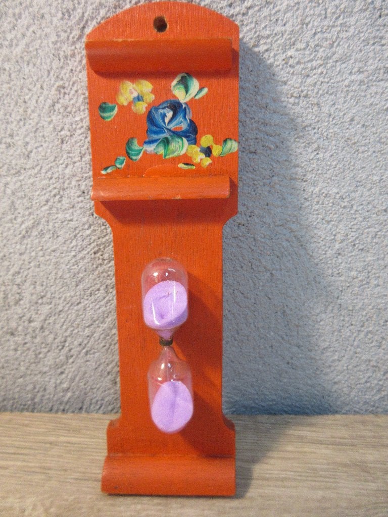 Vintage oranje keuken zandloper, Ophalen of Verzenden, Gebruikt