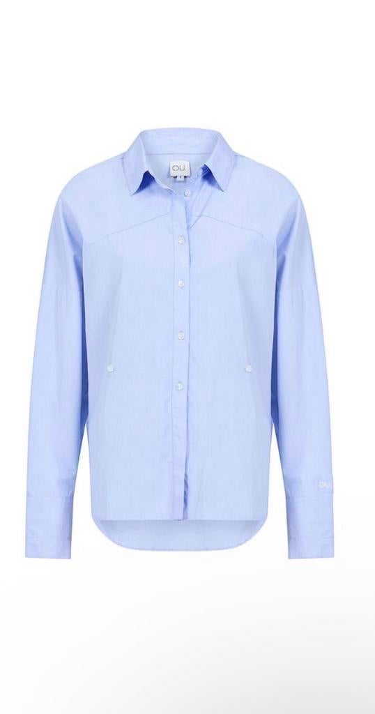 OU. Boutique blouse - Lichtblauwe blouse met knoopdetails, Ophalen of Verzenden, Nieuw, Maat 34 (XS) of kleiner, Blauw