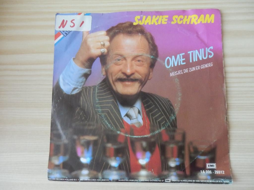 Sjakie schram- ome tinus, Cd's en Dvd's, Vinyl Singles, Gebruikt, 7 inch, Single, Ophalen of Verzenden