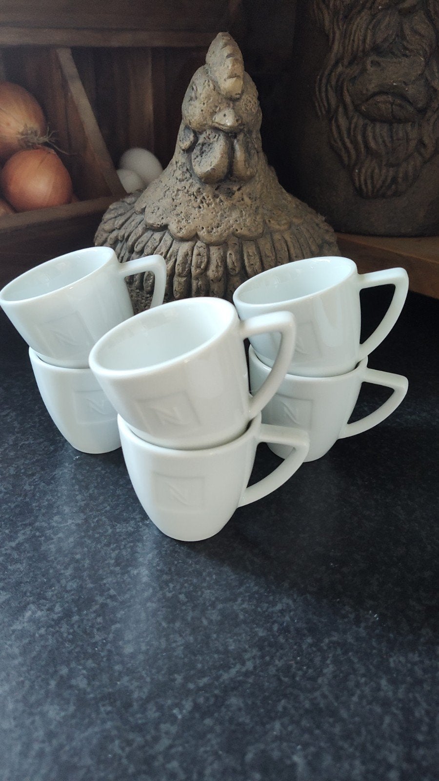 6x Nespresso espresso kopjes, Keramiek, Ophalen of Verzenden, Zo goed als nieuw, Overige stijlen