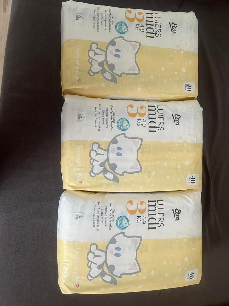 Woezel en pip luiers maat 3 , 3 x 40 stuks, Ophalen of Verzenden, Nieuw, Overige typen