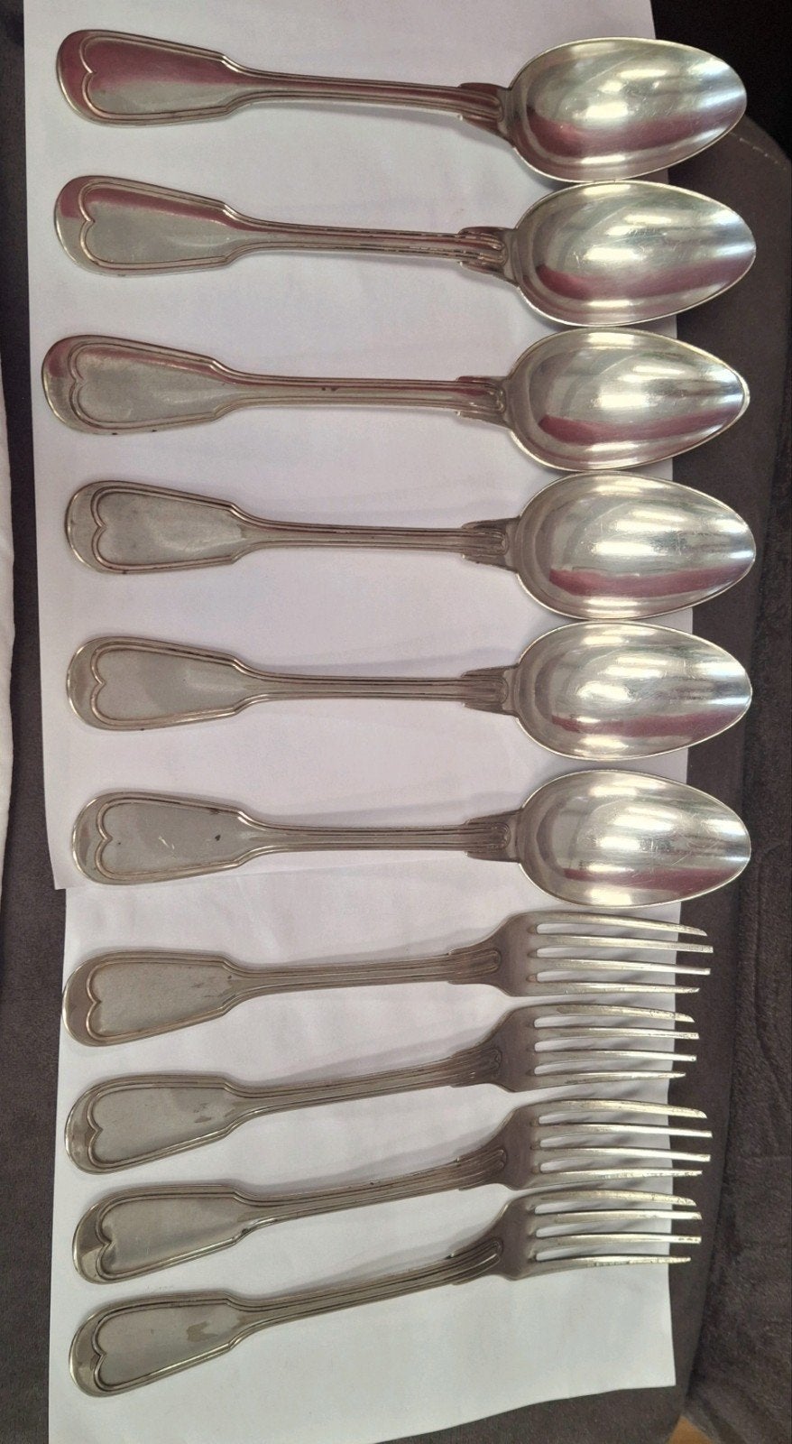 Antiek Christofle Chinon bestekset 4 vorken/6 lepels 1849, Ophalen of Verzenden