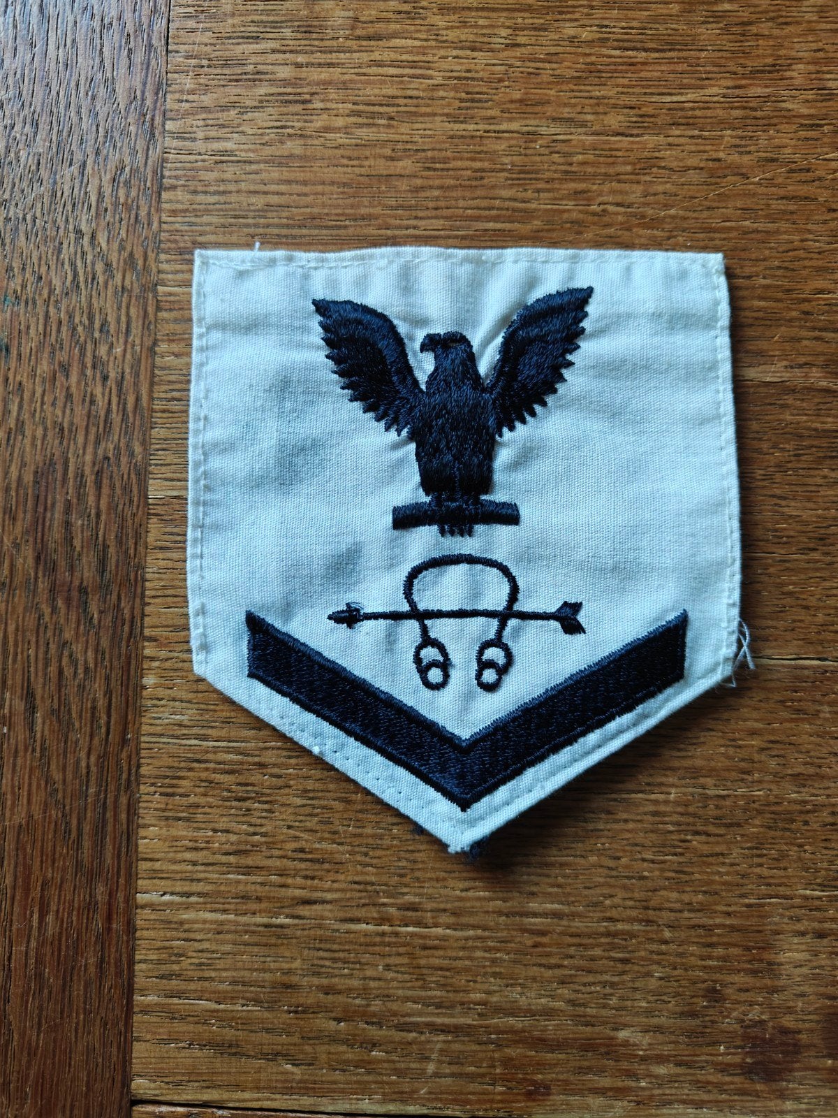 Navy rang patch wit 6, Ophalen of Verzenden, Marine, Amerika, Embleem of Badge