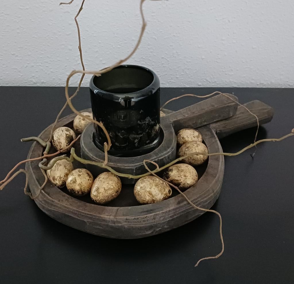 Houten amuseplankjes complete set met Puur Wonen windlichtje, Ophalen