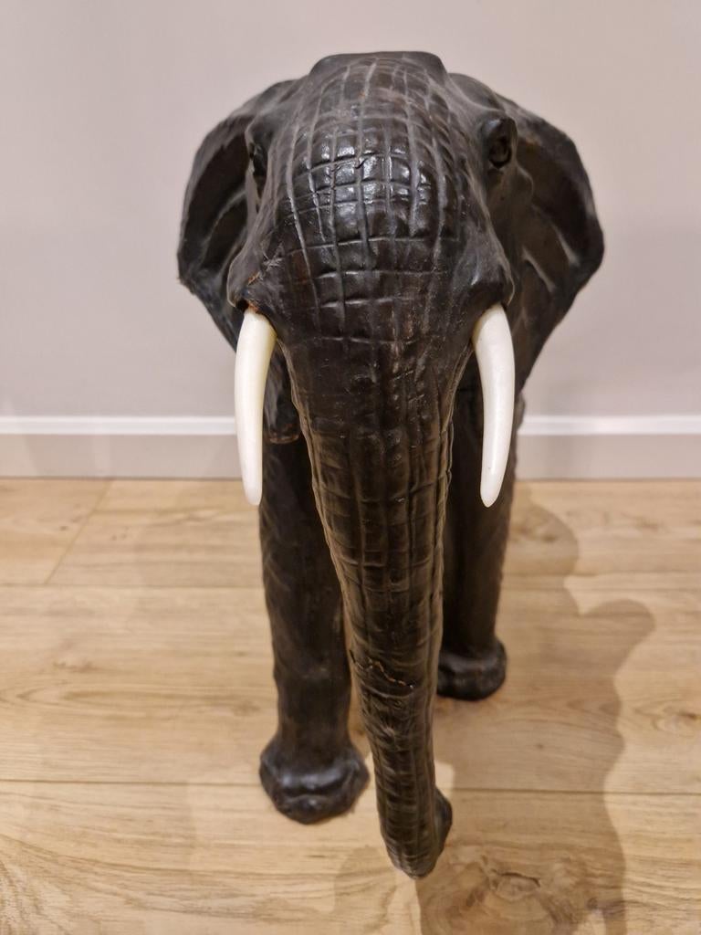 Decoratieve olifant van leer - 51cm hoog, Ophalen, Gebruikt