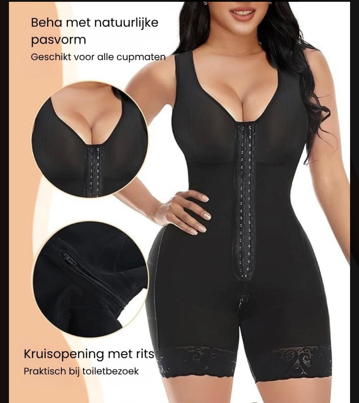 Corrigerende corset, Verzenden, Zwart, Body of Korset
