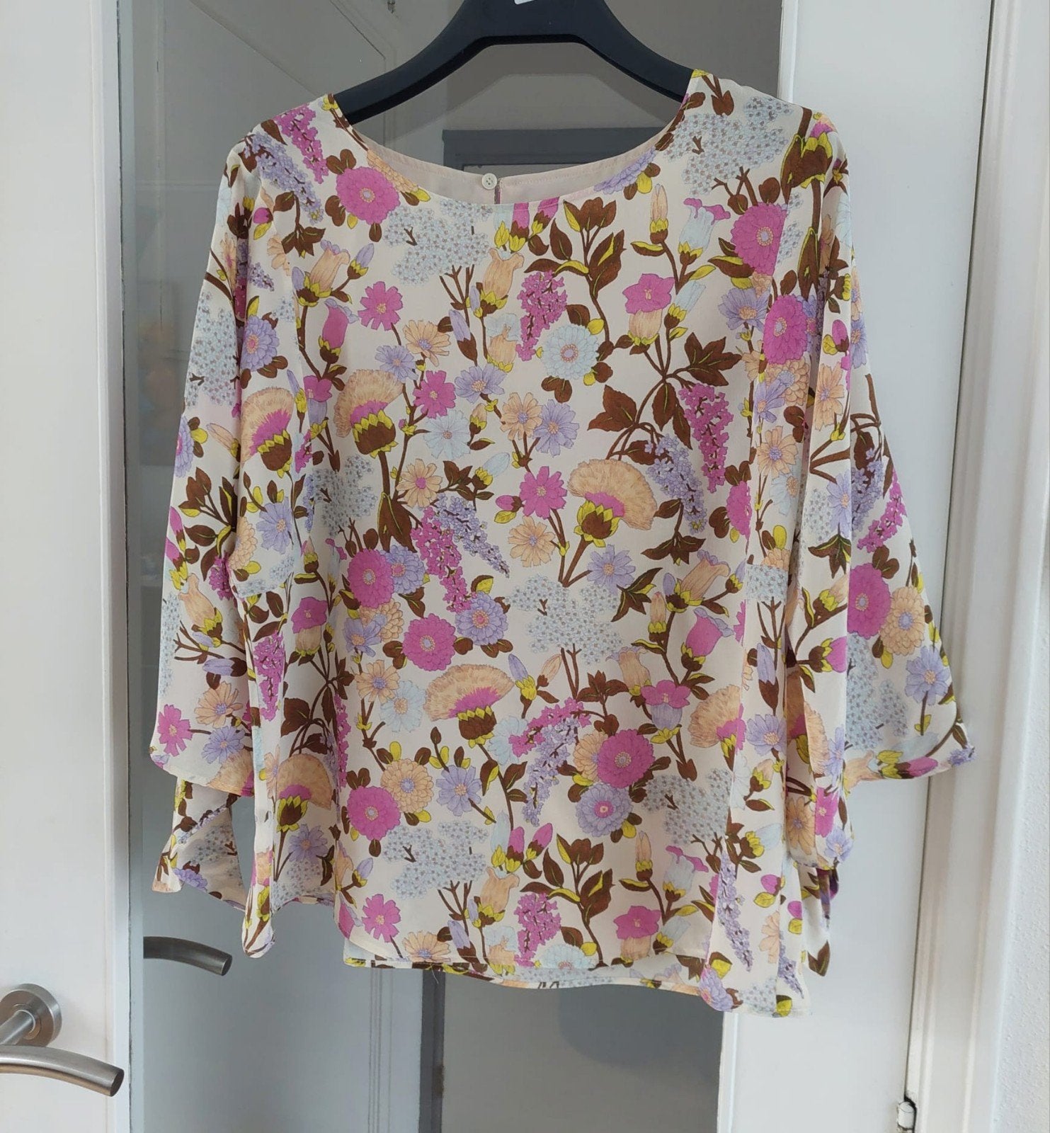 Weekend Max Mara Zijden Blouse Bloemenprint Maat 38/40, Max Mara, Verzenden, Zo goed als nieuw, Maat 38/40 (M)