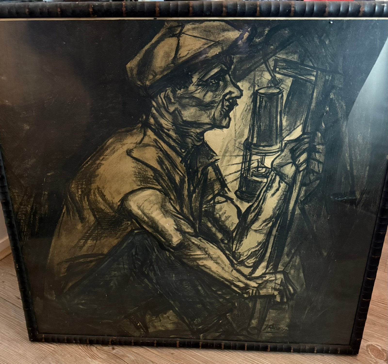 “De mijnwerker” van Toorop in originele lijst, Ophalen