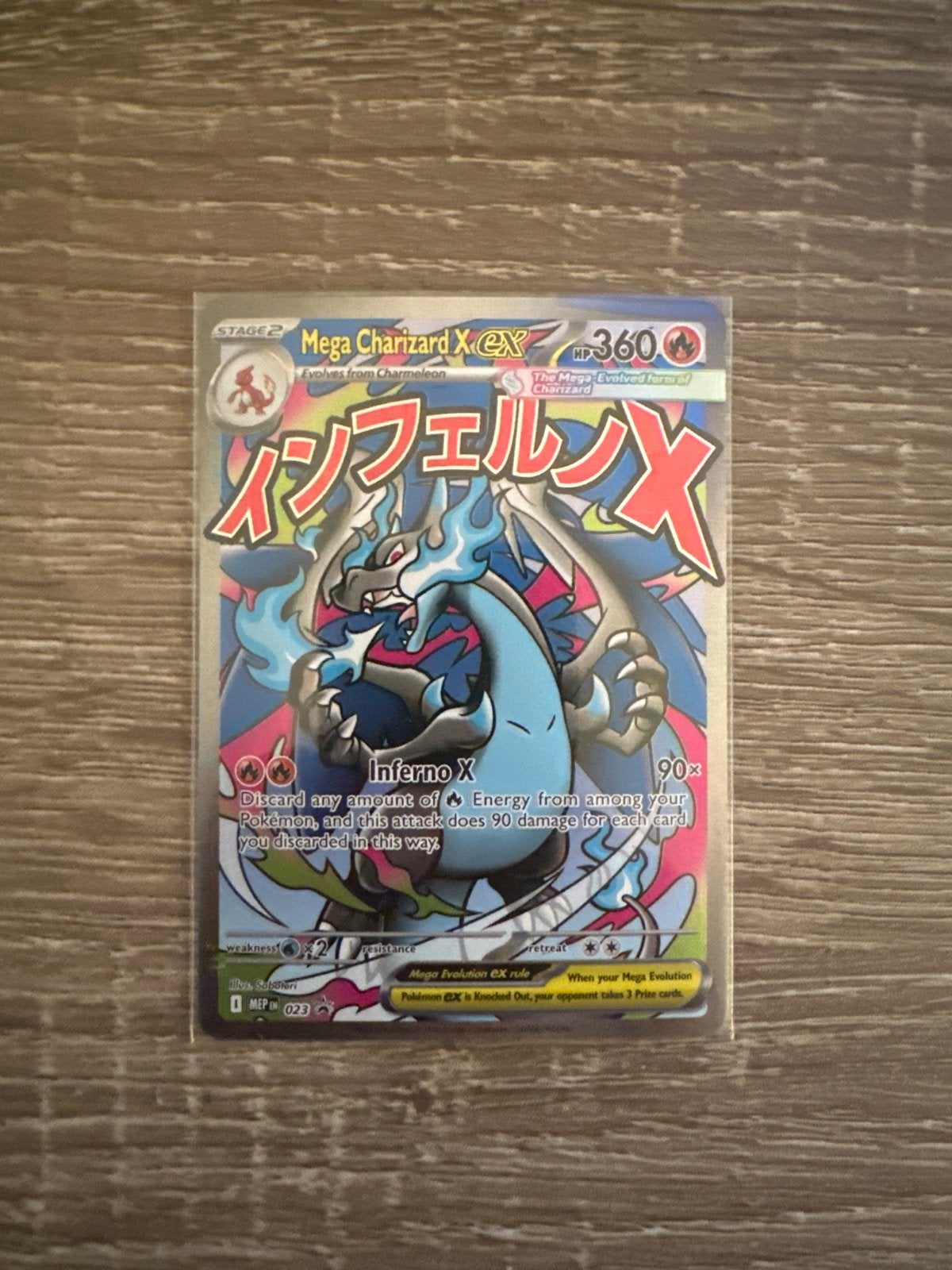 Mega Charizard X EX Pokémon Kaart, Ophalen of Verzenden, Zo goed als nieuw, Losse kaart
