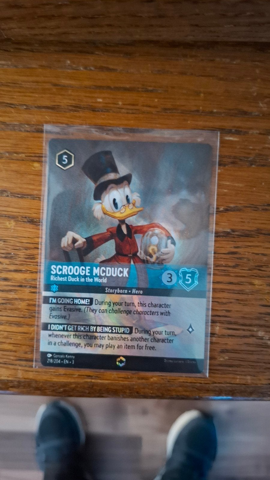 Disney Lorcana Scrooge McDuck enchanted kaart, Ophalen of Verzenden, Zo goed als nieuw, Losse kaart