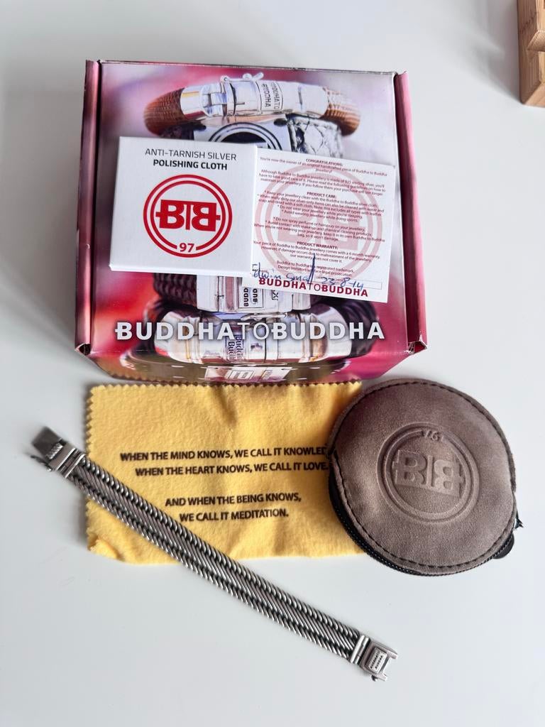 Buddha to Buddha armband Edwin small, Sieraden, Tassen en Uiterlijk, Armbanden, Ophalen of Verzenden, Zo goed als nieuw, Zilver
