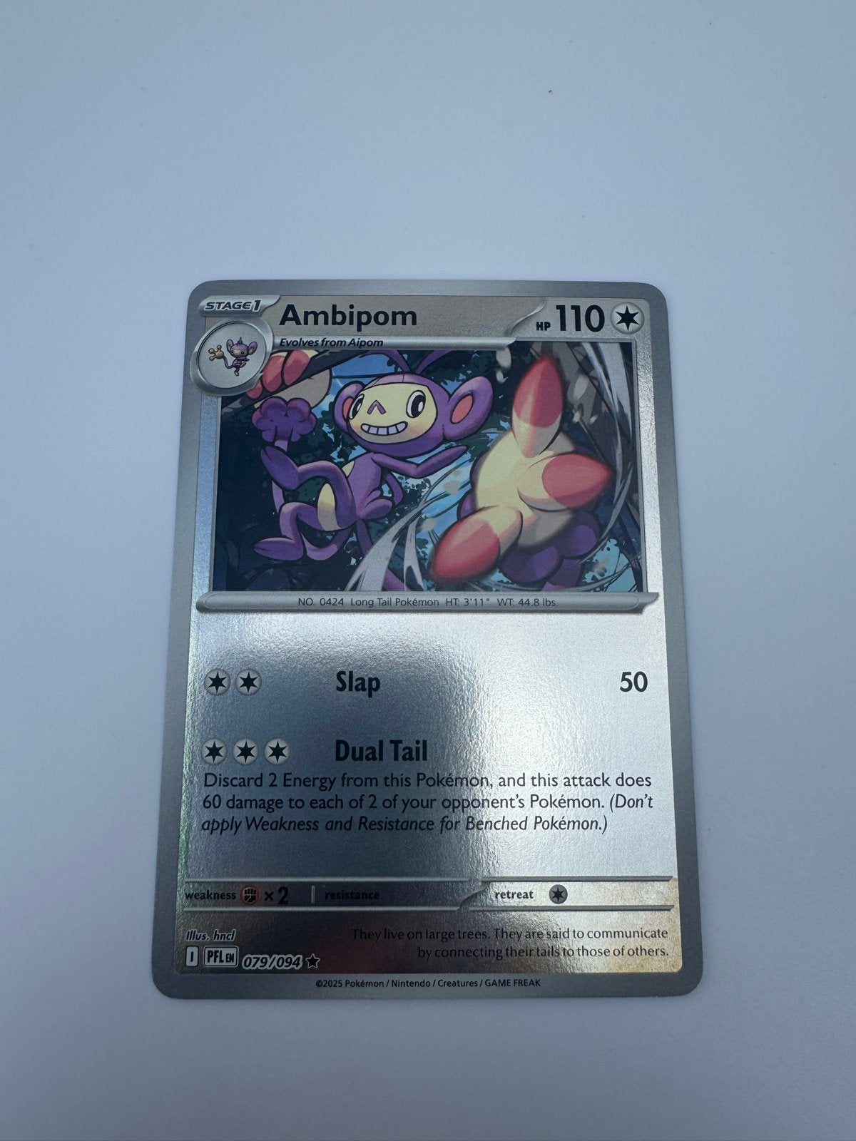 Amphipom 079/094 - Pokémon kaart, Ophalen of Verzenden, Zo goed als nieuw, Losse kaart