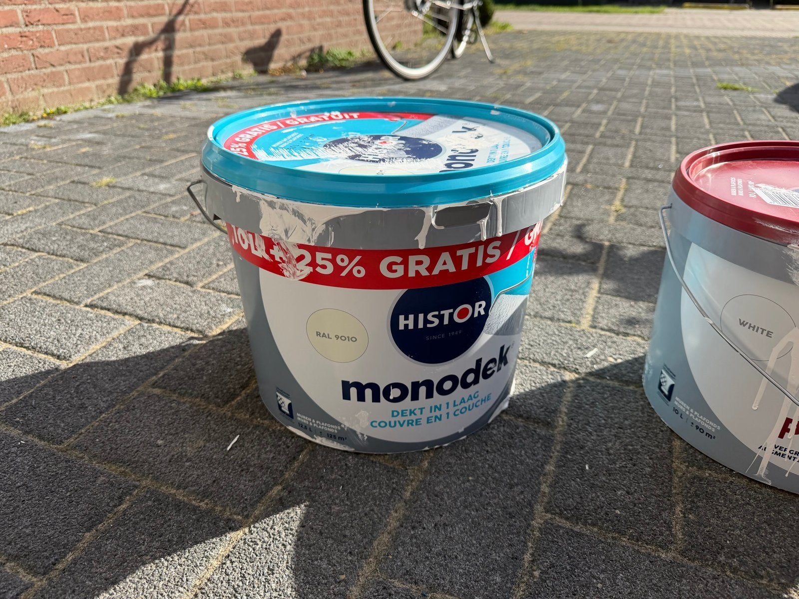 Histor Monodek 9010 Muurverf - Ongeveer 1/3 over, Ophalen, Gebruikt, Wit, Verf