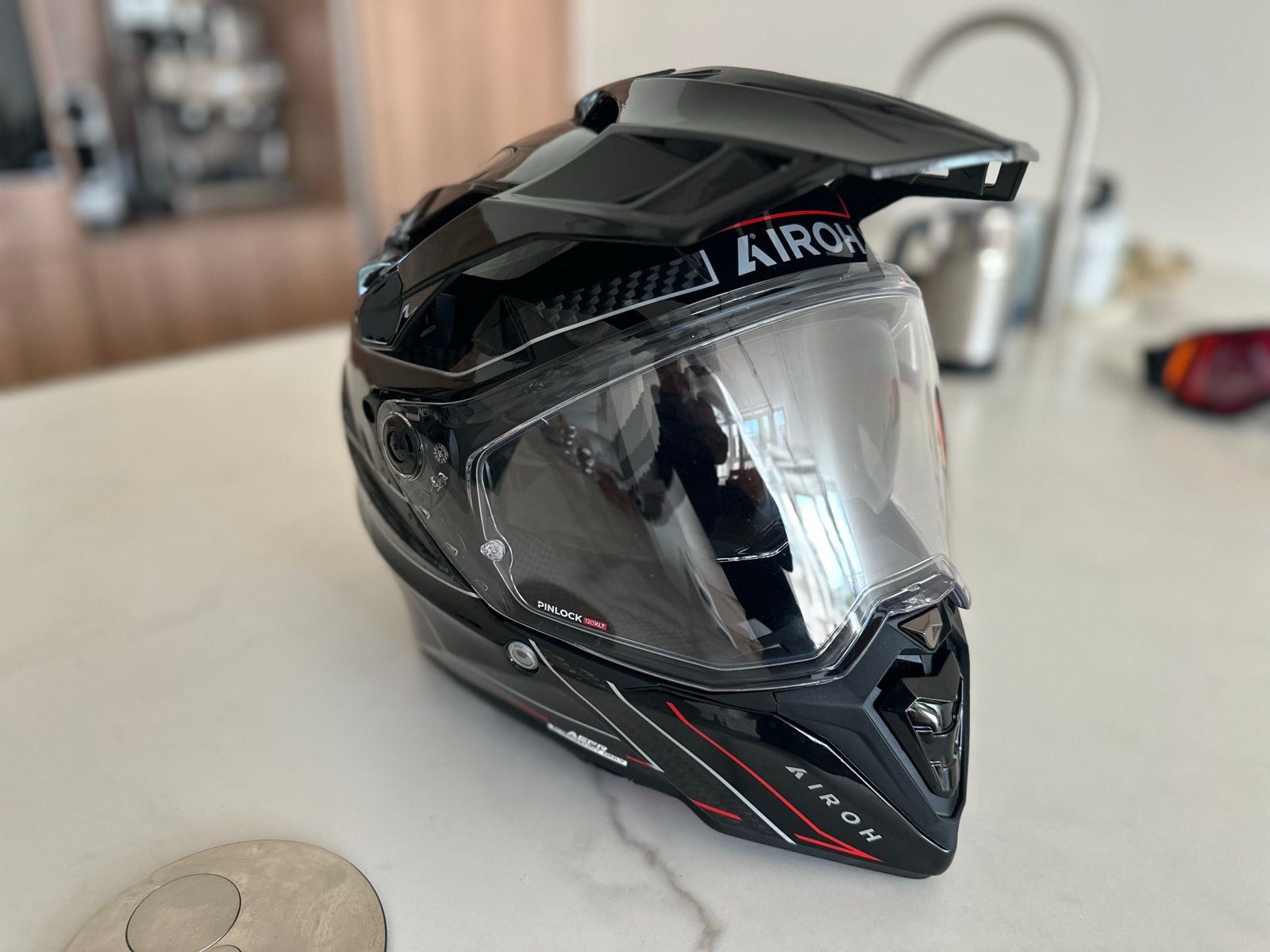 Airoh Commander Carbon Adventure Helm Maat M, Motoren, M, Dames, Nieuw zonder kaartje, Integraalhelm