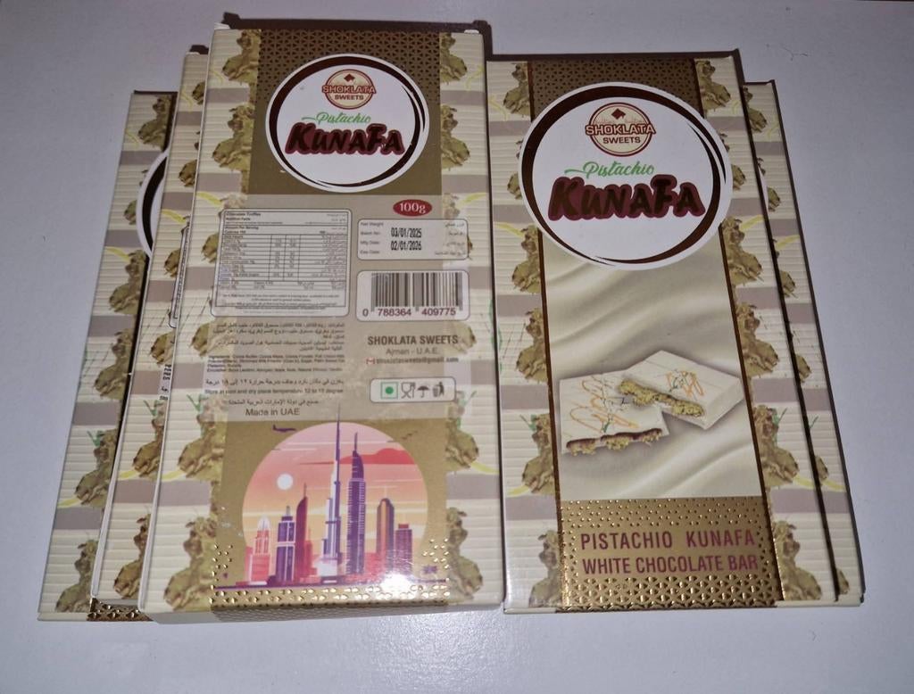Dubai chocolate white, Ophalen of Verzenden, Winkel, Super of Benzinepomp, Zegels, Bonnen of Punten