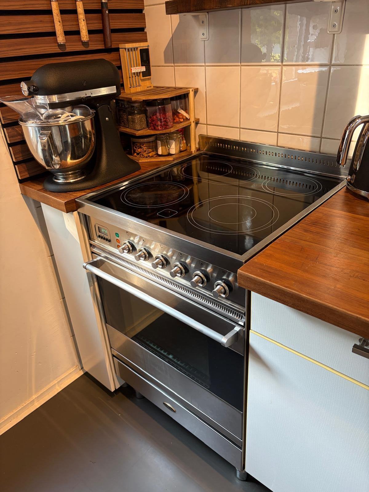 Luxe Boretti Elektrische Fornuis RVS 60cm Breed, Ophalen, Gebruikt, 60 cm of meer, 4 kookzones