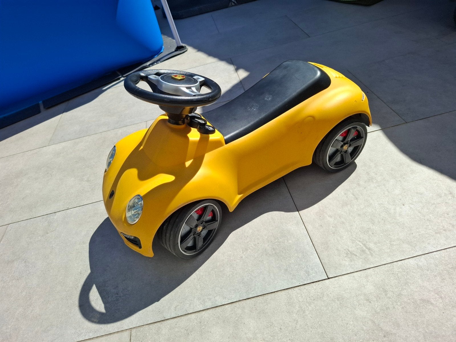 Porsche loopauto geel, Kinderen en Baby's, Speelgoed | Buiten | Voertuigen en Loopfietsen, Ophalen, Gebruikt, Loopvoertuig