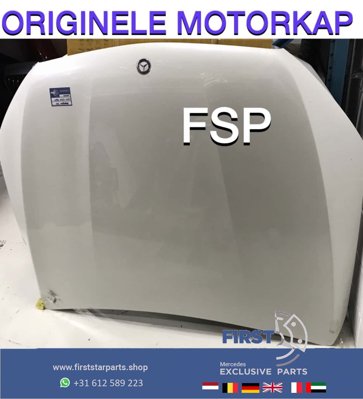W253 X253 GLC MOTORKAP WIT ORIGINEEL Mercedes 2016-2021 C253, Gebruikt, -, Voor, Ophalen of Verzenden