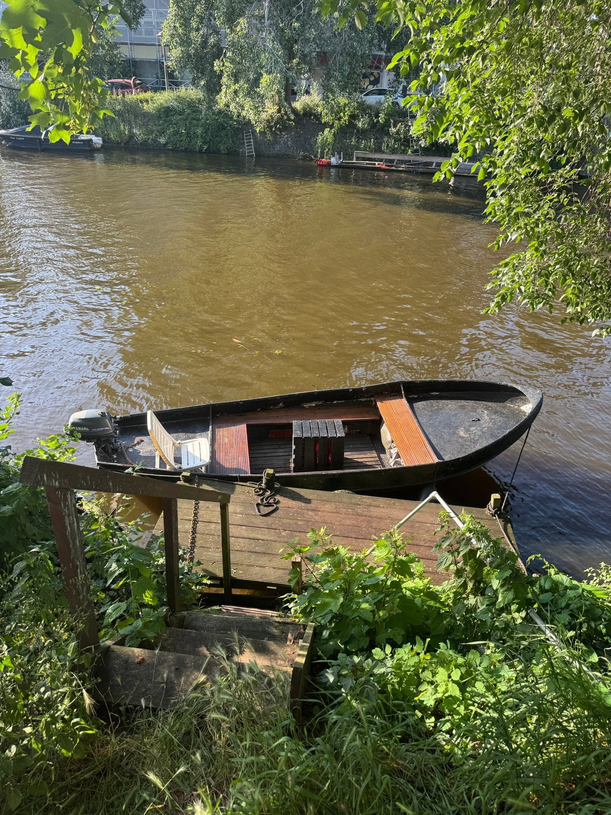 Classic Steel boat with 4hp Yamaha, Overige merken, Gebruikt, Afdekzeil, Buitenboordmotor