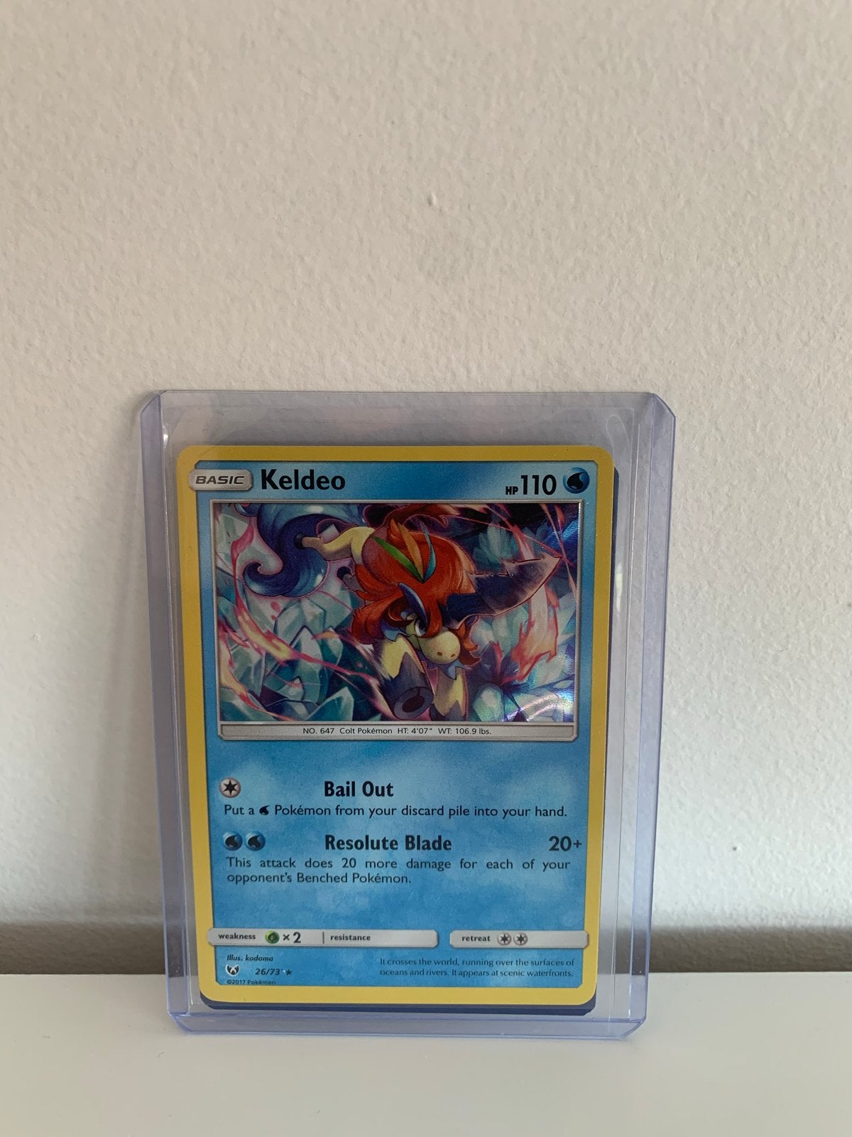 Pokémon Kaart Keldeo HP 110 (26/73) - Holo Rare, Ophalen of Verzenden, Zo goed als nieuw, Losse kaart