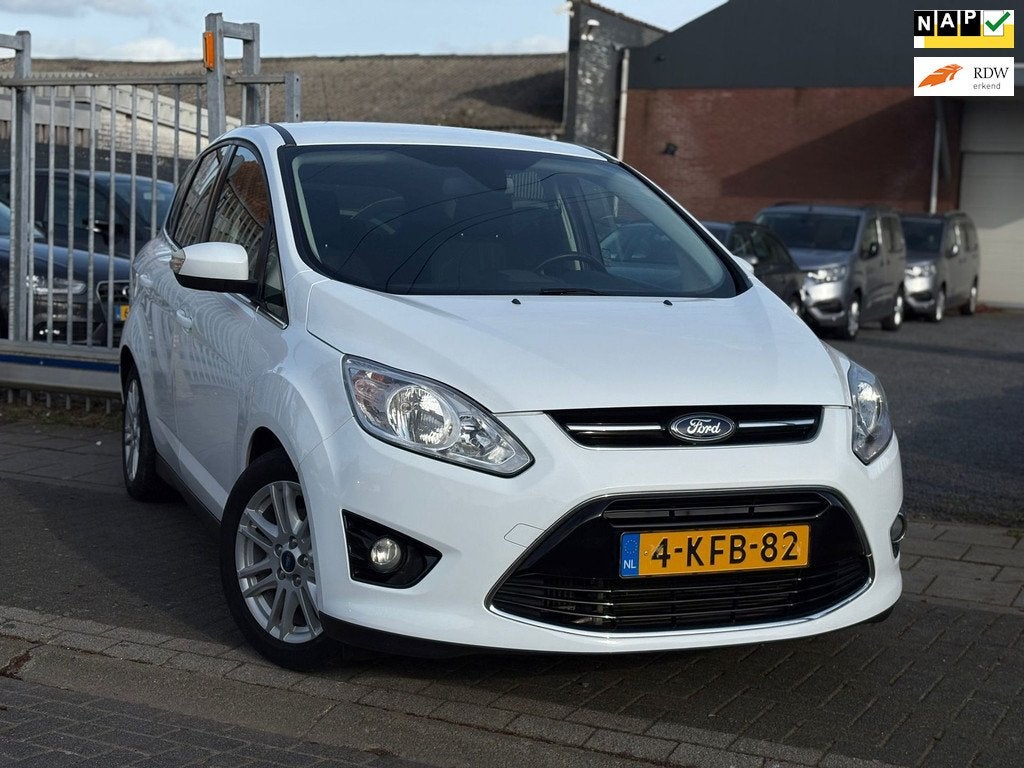 Ford C-Max 1.0 Titanium | D-Riem V.V | Navigatie | Climate c, Auto's, Euro 5, Gebruikt, Zwart, Wit