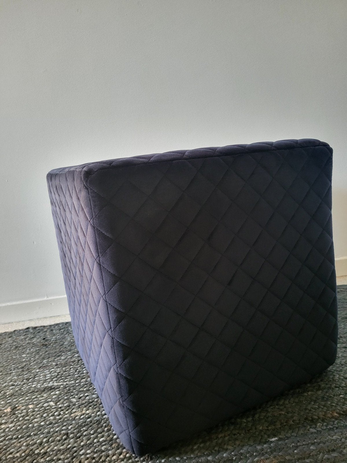 2x Riviera Maison Hocker Seine Donkerblauw, Huis en Inrichting, Ophalen, Minder dan 50 cm, Vierkant, Minder dan 50 cm