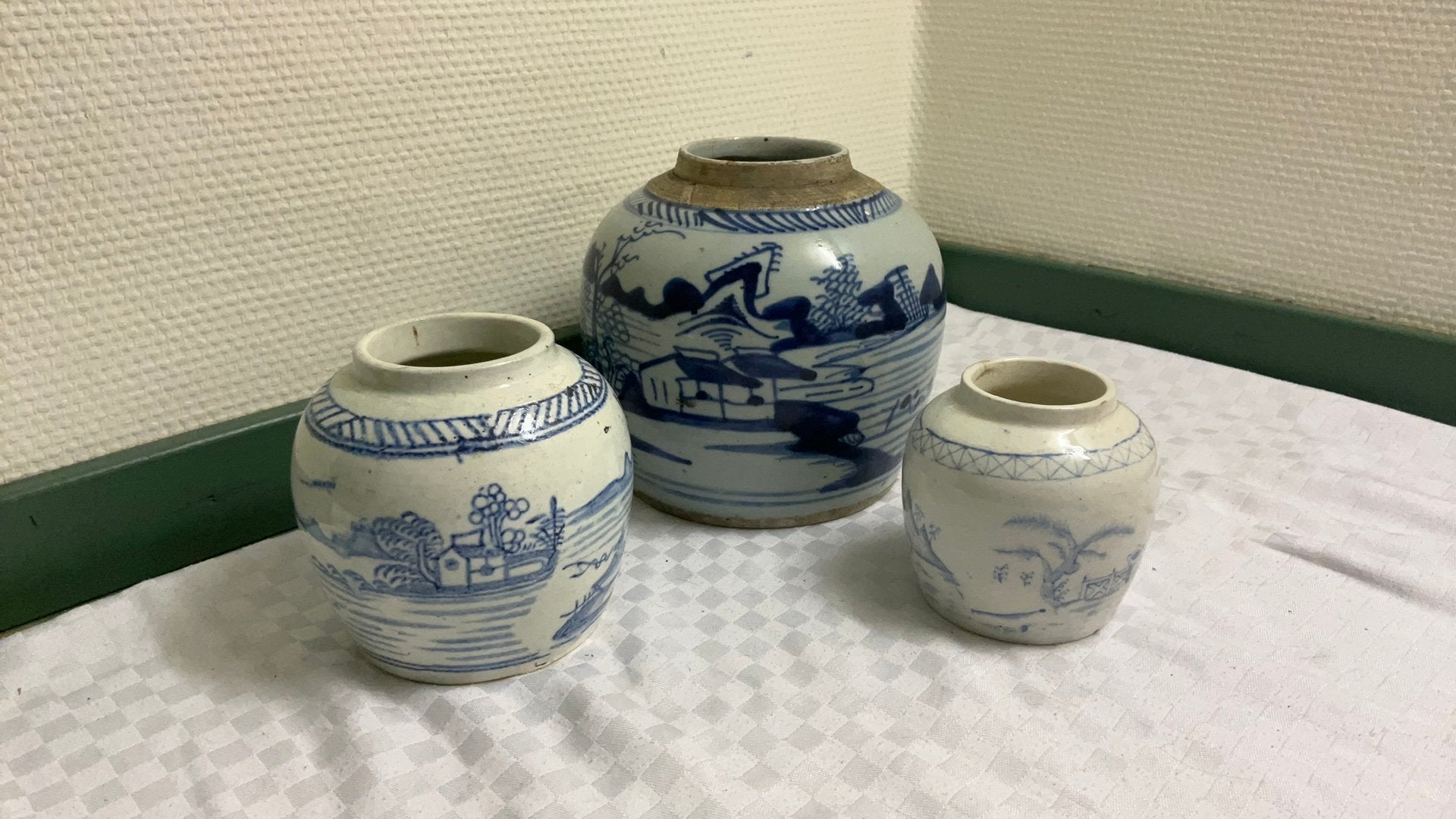 Antieke gemberpotten, china, 19 de eeuw, vintage, Ophalen of Verzenden