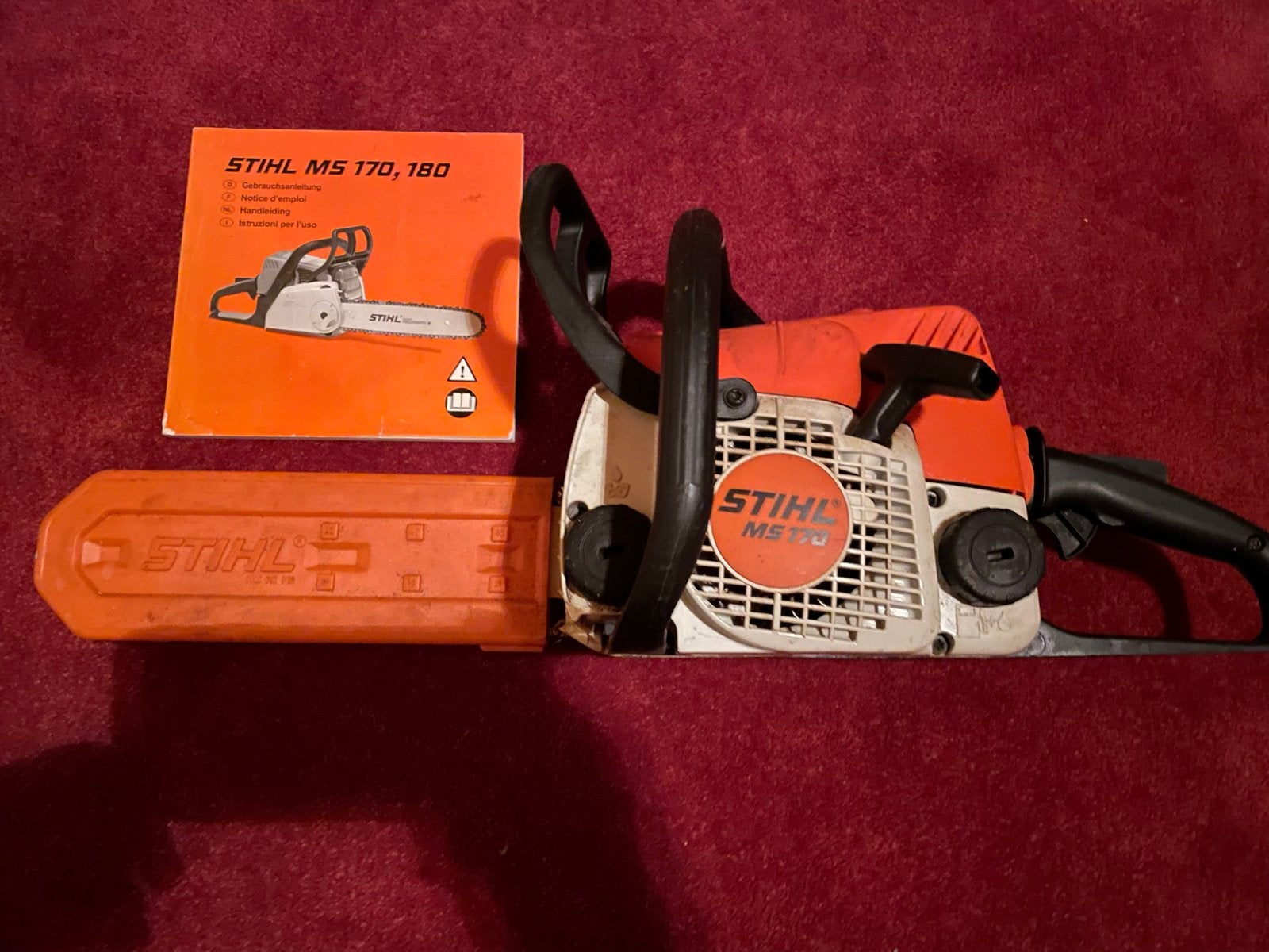 Stihl MS 170 Kettingzaag met toebehoren, Doe-het-zelf en Verbouw, Ophalen, Gebruikt, 70 mm of meer, Kettingzaag