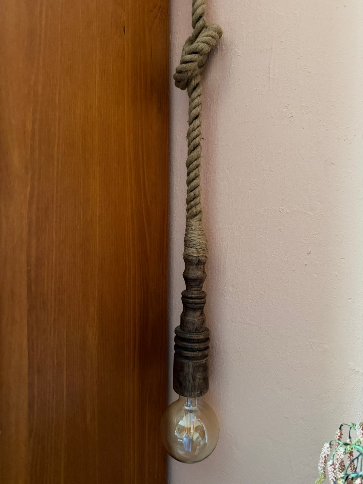 Nieuw Deco Touw Lamp, Huis en Inrichting, Natuurlijk materiaal, Nieuw, Landelijk, E27 (groot)