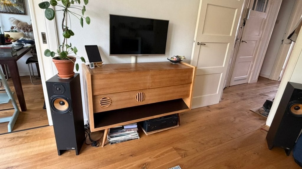 vintage Grundig radio meubel buizenradio bluetooth uit 1955, Ophalen, Huis en Inrichting