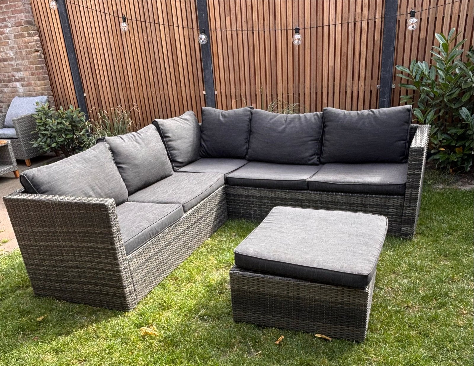 Gamma loungeset met hocker - Zo goed als nieuw, Tuin en Terras, Ophalen, 5 zitplaatsen, Zo goed als nieuw, Loungeset