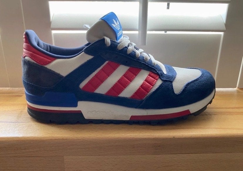 Adidas ZX 600 Sneakers - Blauw, Rood, Wit - Maat 43 1/3, Blauw, Ophalen of Verzenden, Sneakers of Gympen, Zo goed als nieuw