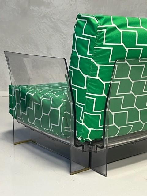 Kartell Pop fauteuil Piero Lissoni design lounge stoel groen, Huis en Inrichting, Fauteuils, Stof, Gebruikt, ., 75 tot 100 cm
